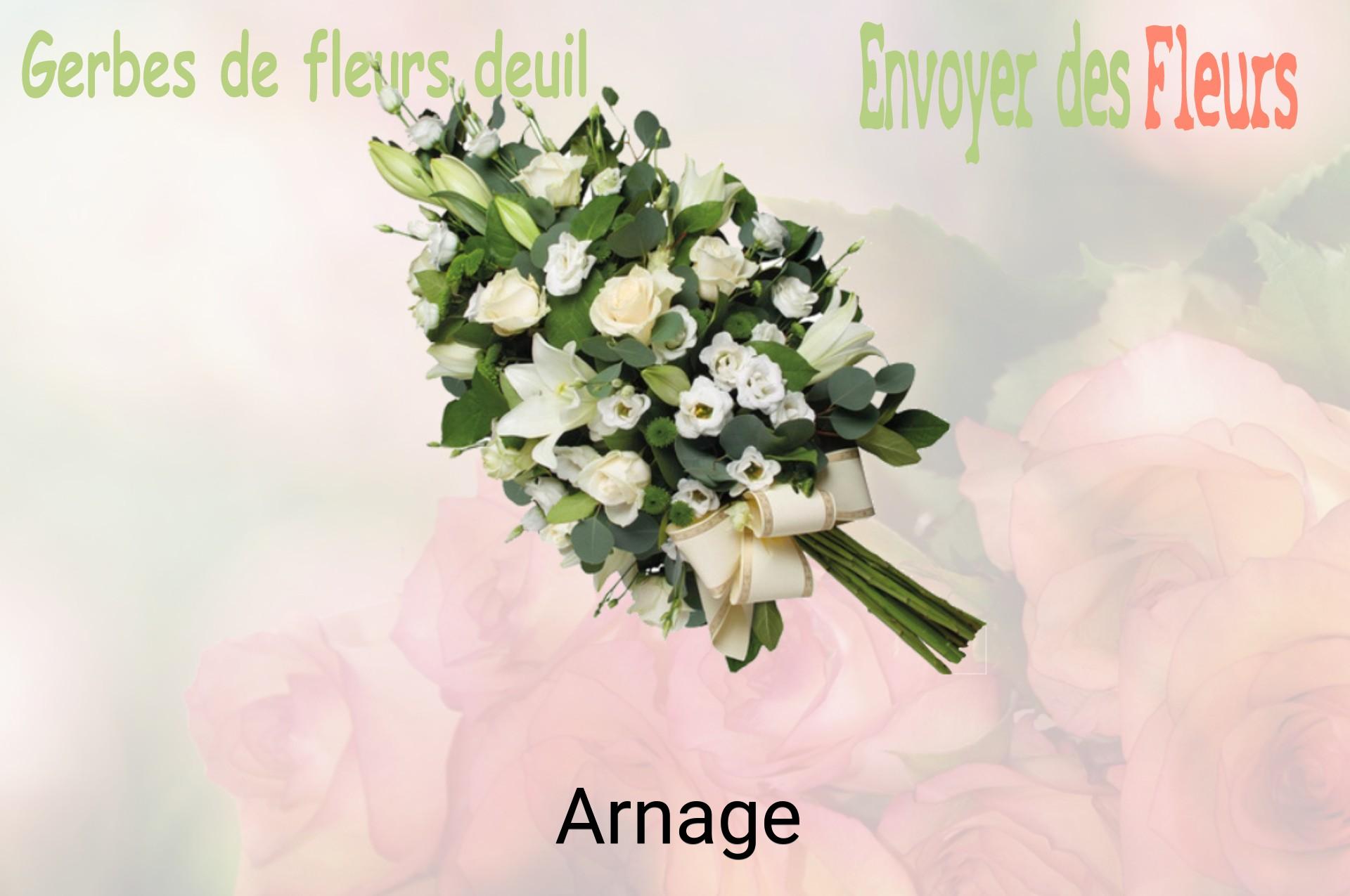 Gerbe de fleurs de deuil livrée à Arnage